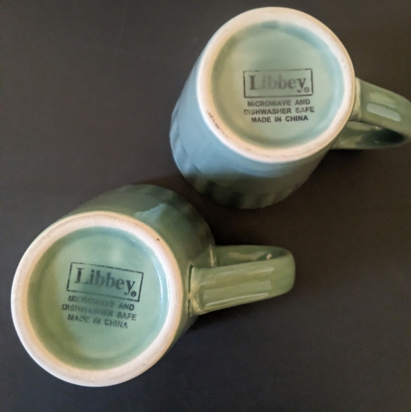 🌈10/$15🌈 Pair of green Libbey mugs green teal - Picture 3 of 3